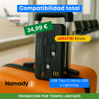 SUN Charge Slim + 🎁 4 Cables de Carga (USB, Tipo C, Micro USB y Lightning) + 🎁 eBook "Energía Nómada sin Límites"
